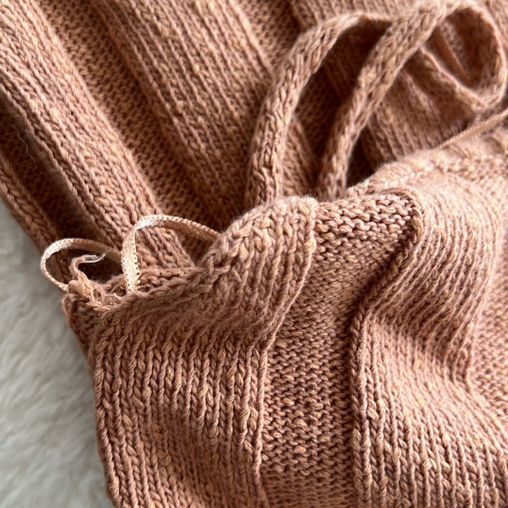 Free People Beach Salmon Color Knit Dress - Picture 5 of 7